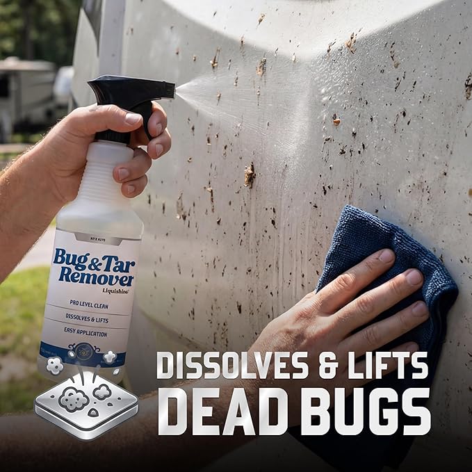 Bug & Tar Remover RV Cleaner, Removes Bugs, Tar & Road Grime, Exterior Spray for Windshield, Front Cap & Headlights, Safe for Fiberglass and Painted Surfaces, 16 Fl Oz