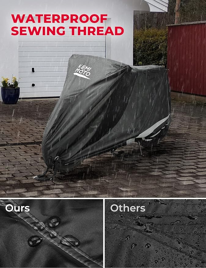 KEMIMOTO Motorcycle Cover Compatible with Surron X Waterproof Protective Cover Surron X160 X260 All Weather Mini Motorcycle Rain Cover Sunlight Dust with Windproof Buckle,Black