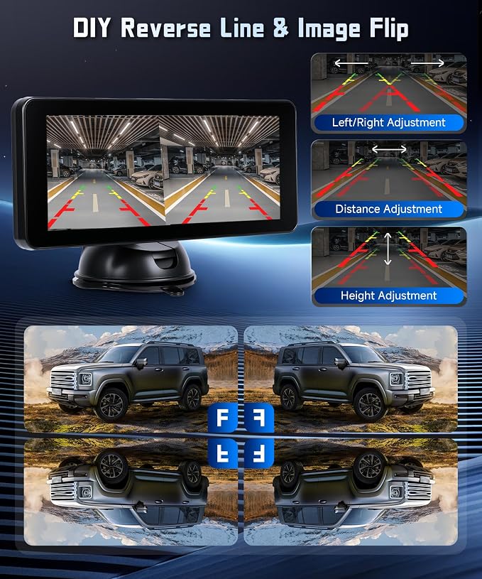 Rear Seat Baby Car Camera for Backseat HD-Rear-Facing CarBaby Monitor Night Vision, Adjustable View Angle, Easy Setup,360°Rotatable Camera, Safety for Kids 6.86“ IPS car Baby Monitor Split Screen