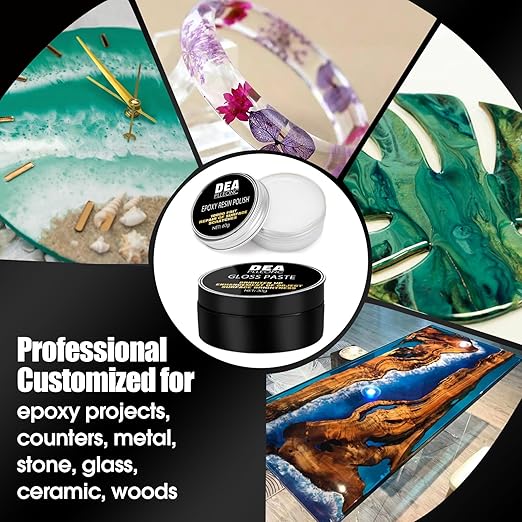 Epoxy Resin Polishing Kit, Epoxy Resin Polishing Compound is Specially Formulated for High-Gloss Finishes, Removing Surface Scratches and Restoring The Luster