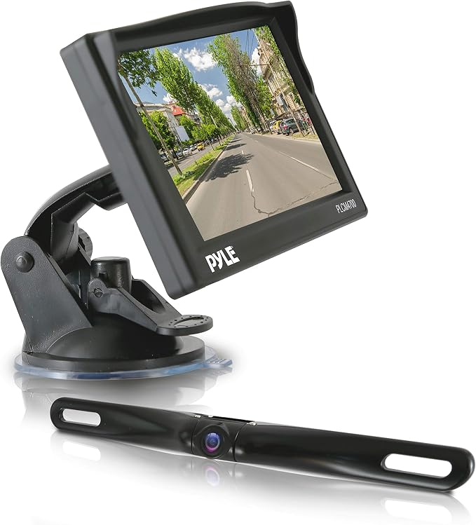 Pyle Car Rearview Backup Camera-Reverse Parking Sensor,HD 7" LCD Mirror Screen Monitor,Distance Scale Line,Waterproof,Night Vision,170 Wide Angle Lens& Swivel Angle Cam-PLCM7500_0(SG_B0748MJJGG_US)