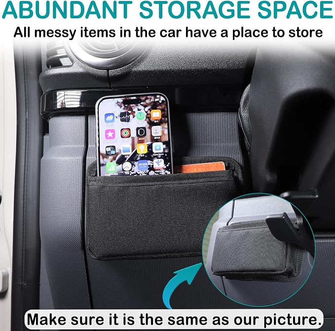 Car Seat Side Pocket Organizer Compatible with Ineos Grenadier 2020-2026 Oxford cloth material Left Side Organizer Cell Phone Pouch Sunglasses Holder Storage Tray Accessories (Black)