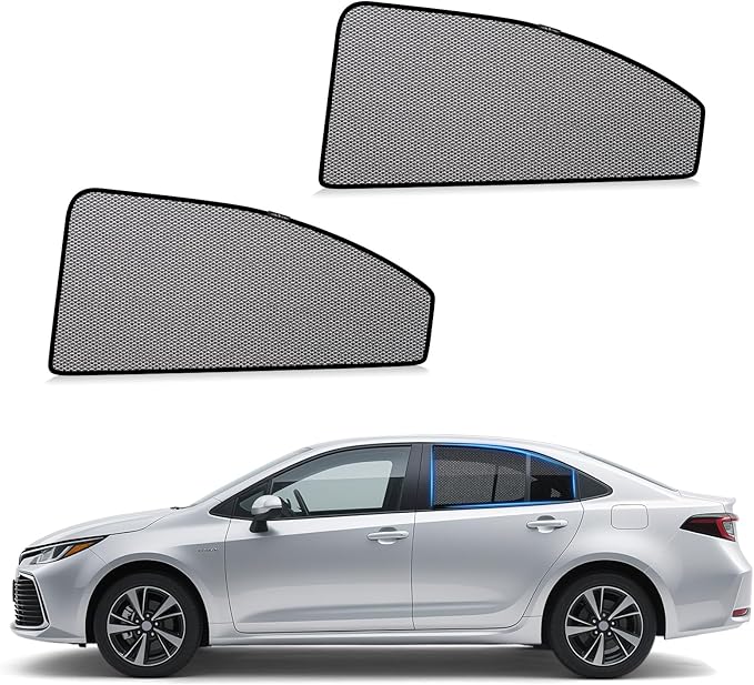 ZATOOTO Car Window Shades Toyota Corolla 2019-2024 for Rear Window | Car Window Covers for Baby & Pets | Blocks 99% UV Rays & Heat | Breathable Mesh Sunshade | Bug-Free Protection for Camping & Travel