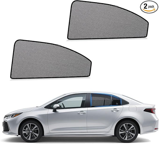 ZATOOTO Car Window Shades Toyota Corolla 2019-2024 for Rear Window | Car Window Covers for Baby & Pets | Blocks 99% UV Rays & Heat | Breathable Mesh Sunshade | Bug-Free Protection for Camping & Travel