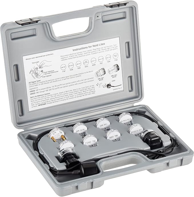 OTC 3054E Noid Lite/IAC Test Kit - Eliminate the EFI System or Idle Air Control as Possible Faults on No-Start Vehicles; Includes 8 Noid Lights, 2 IAC Testers, Harness Extension, and Storage Case