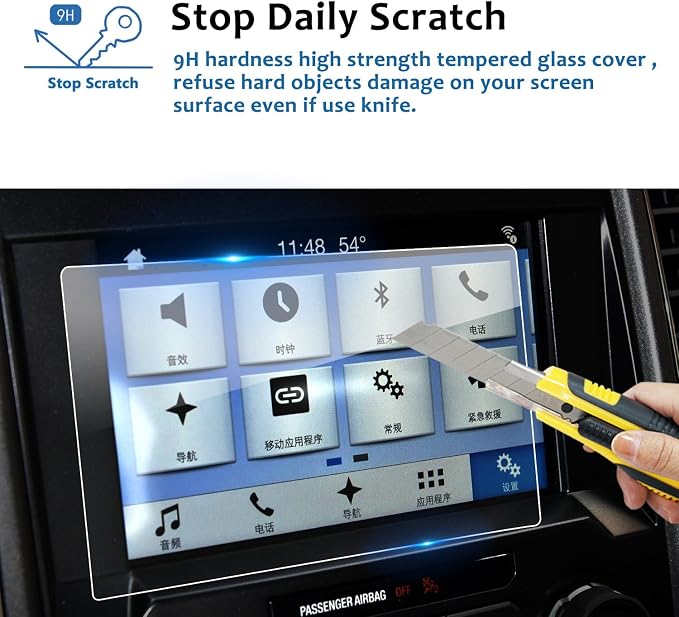 LFOTPP F150 Screen Protector for 2015-2021 2022 2023 F*ord F 150 F150 F250 F350 F450 sync2 sync3 Coupe Hatchback 8 Inch Navigation Glass Infotainment 8" Center Touch Screen Protector