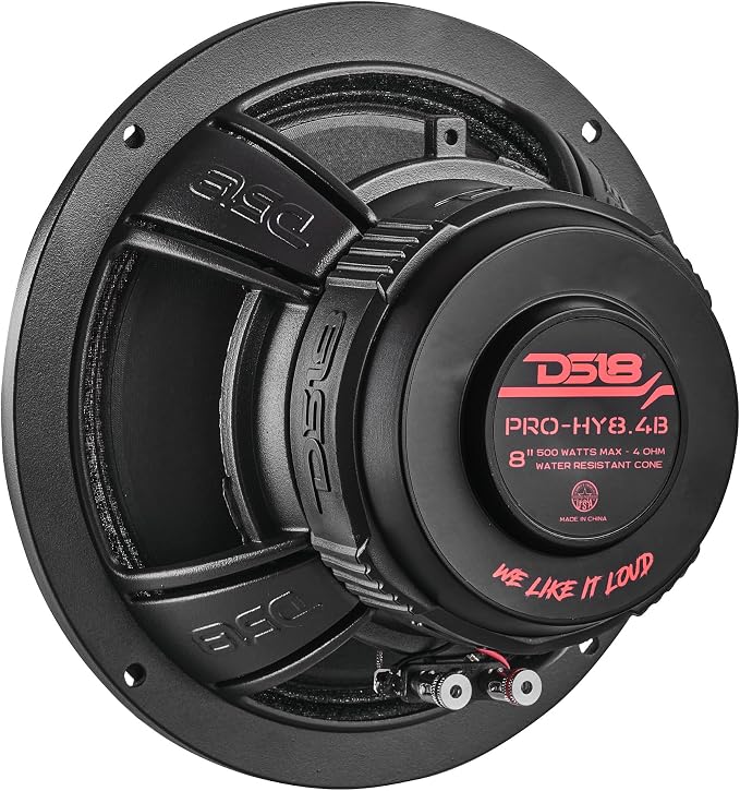 DS18 PRO-HY8.4B 8" Hybrid Mid-Range Car Audio Loudspeaker with 1" VC Built-in Compression Driver Horn, 500W Max 250W RMS 4 Ohms (1 Speaker)
