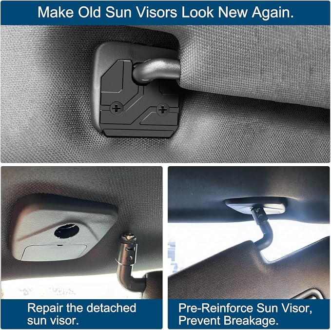 Sun Visor Repair Kit Compatible with RAM 1500 2019-2026, 1 Pack Sun Visor Clip for Trucks, Aluminum Alloy Visor Clip, Sun Visor Clip Replacement, Ram 1500 Accessories