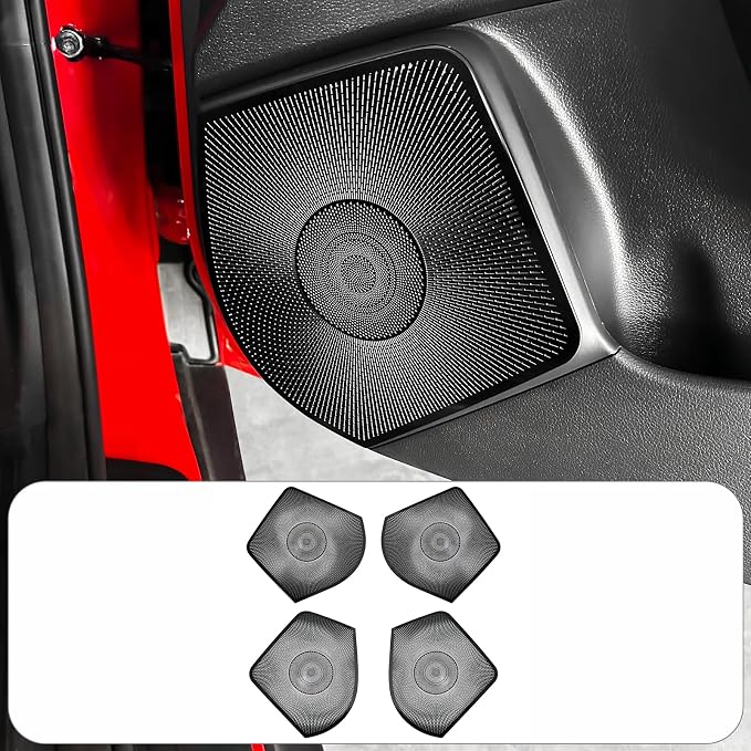 4PCS Speaker Grille Covers Compatible with Kia Soul 2020-2026 Accessories (Glossy Black)