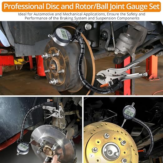 Neoteck 1" Disc Brake Rotor Gauge + 132lbs/60kg Magnetic Base