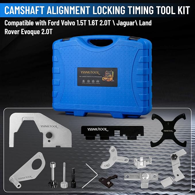 13PC Engine Camshaft Timing Locking Tool Kit Flywheel Locking Tool 303-393, Compatible with Ford 1.5 1.6 Focus Fiesta Mazada Fusion VCT Ecoboost, Volvo 1.5T 1.6T 2.0T Jaguar Land Rover Evoque 2.0T