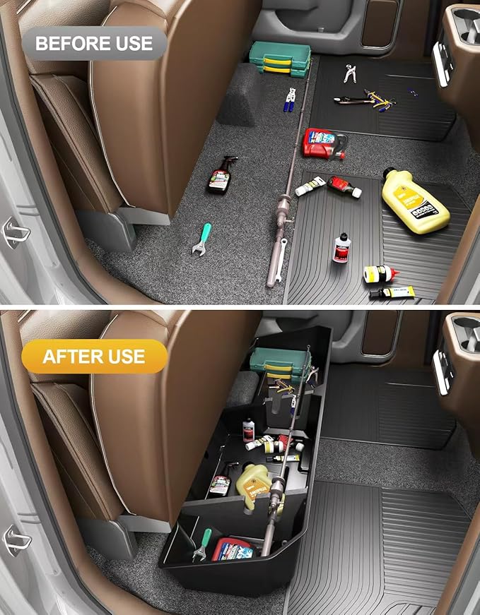 Tuyoung Under Seat Storage Boxes - Compatible with 2019-2026 Chevy Chevrolet Silverado 1500/GMC Sierra 1500, 2020-2026 Silverado/Sierra 2500HD/3500HD | Double & Crew Cab Rear Underseat Organizer Box