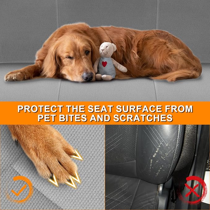 Knitted Truck Seat Cover Compatible with 2005-2014 Toyota Tacoma, Front Bench Seat Cover with Large Notched, Gray