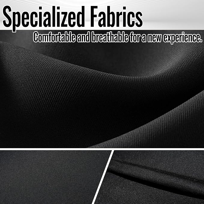 Front Thickened Composite Fabric Seat Covers for Chevy Silverado GMC Sierra 1500 Crew Cab 2019-2026 Durable Cloth Composite Foam with Headrest and Console Covers-Black