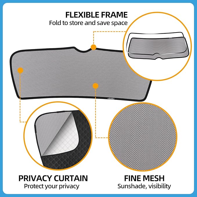 ZATOOTO Toyota Camry 2018-2023 Rear Windshield Sunshade Back Window Sunshield Double Layer for Sunshade and Privacy Offer Great Visibility Sun Blocker Back Window Sunshade