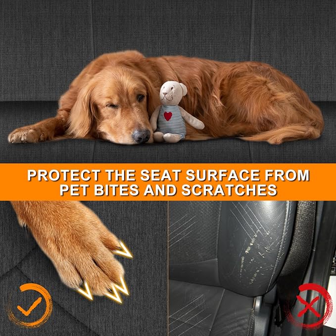 Front Seat Covers Compatible with 1985-1996 Porsche 911/912/924/928/944/968, Heavy Duty Cationic Linen Fabric Seat Protector