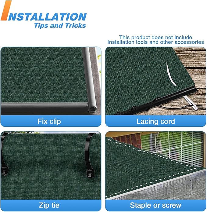 TANG Sun Shade Fabric Roll 8'x49' Shade Cloth for Garden Dark Green HDPE Mesh Shading Pergola Cover Replacement Canopy, 95% Blockage Sunshades for Outdoor Patio Backyard Plant