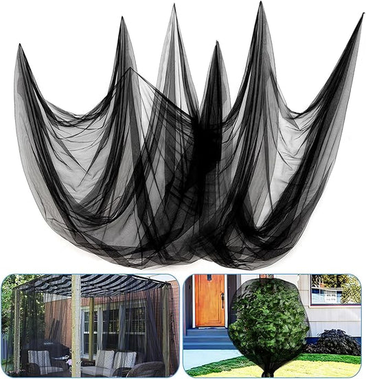 65x10ft Extra Large Mosquito Net - Mesh Netting for Garden Skin and Plants Protection, Patio Bird Bug Screen, Black