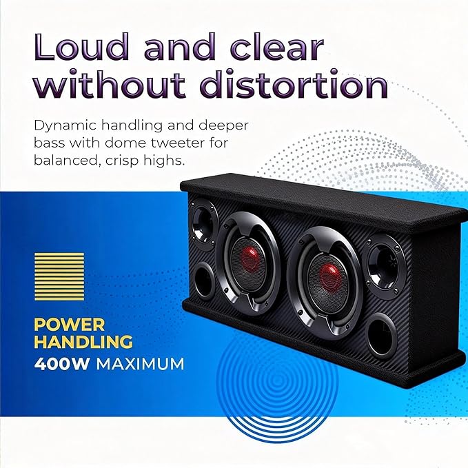 6.5 Speakers,2-Way Car Speakers,Door Speaker,Car Audio Tweeters,Speaker System Full Range,400W Max,4 Ohm,Wide Frequency Response,Enhanced Bass,Coaxial,Car Stereo System