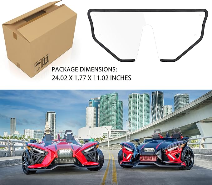 SAUTVS Rear Windshield for Polaris Slingshot S R SL SLR LE, Scratch Resistant Hard-coated Polycarbonate Rear Wind Deflector Rear Panel for Polaris Slingshot S R SL SLR LE 2015-2025 Accessories