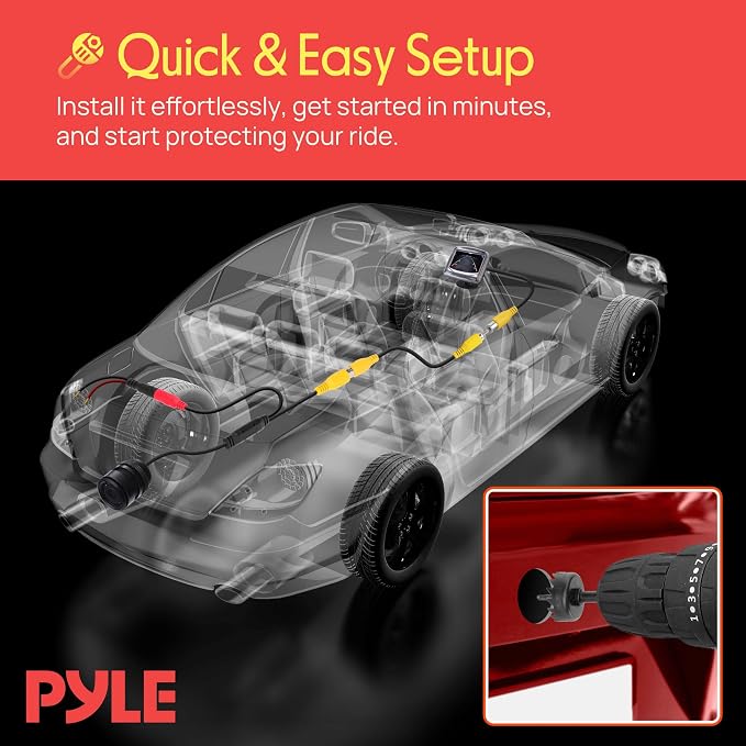 Flush Mount Rear View Camera - Marine Grade Waterproof 1.25'' Cam Built-in Distance Scale Lines Backup Parking/Reverse Assist IR Night Vision LEDs w/ 420 TVL Resolution & RCA Output - Pyle PLCM22IR
