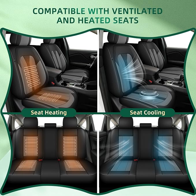 Car Seat Covers Fit for Ford Focus 2009-2018 Waterproof Leather Seat Covers Breathable and Comfortable All Weather Seat Covers (2 Front Set, Black&Grey)