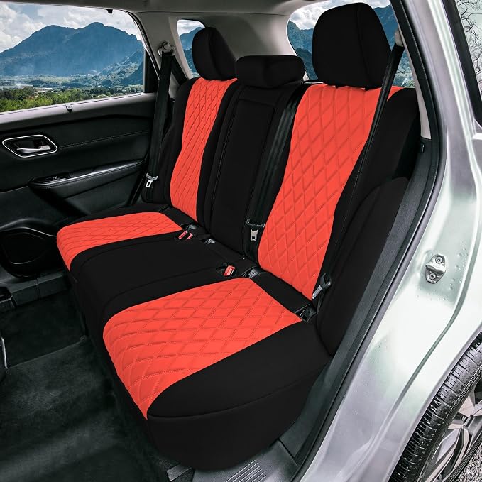 FH Group Custom-Fit Car Seat Covers Specifically Made for 2021-2026 Nissan Rogue, Full Set Red Ultraflex Ultraflex Neoprene Waterproof Automotive Seat Cover