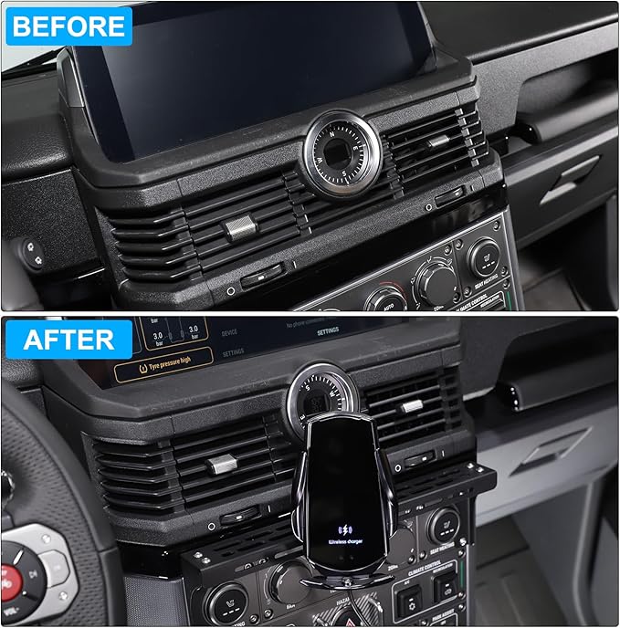 Compatible with INEOS Grenadier 2020-2024 Car Phone Mount and Walkie Talkie Mount Stand Set, Centre Console Multifunctional Track Mobile Phone Holder Expansion Platform (Style E)