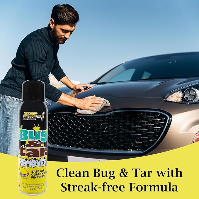 Bug and Tar Remover for Cars, Trucks, RVs, and SUVs, Fresh Citrus Spray for Stuck On Grime, Clean Auto Detailing Accessory, Streak Free Shine, Safe on Exterior Paint – Pack of 1