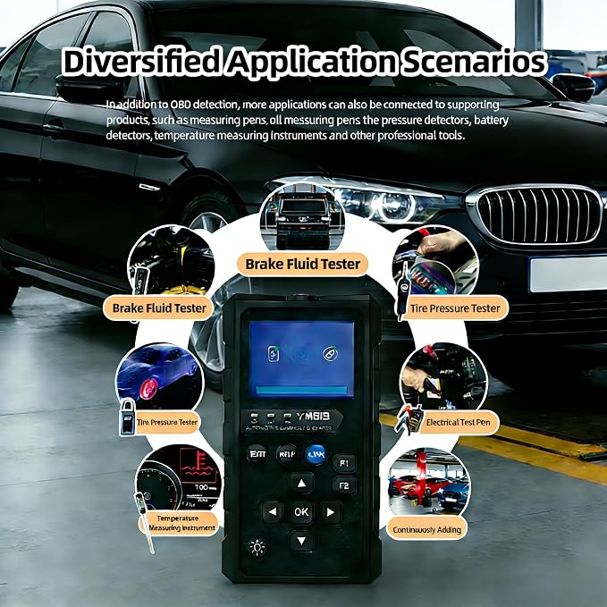 2-in-1 Handheld OBD2 Scanner, Bluetooth Car Diagnostic Tool with Built-in Screen, Auto Code Reader with Free App, Check Engine Light Reset, Live Data & I/M Readiness for 1996+ 12V Gasoline Vehicles