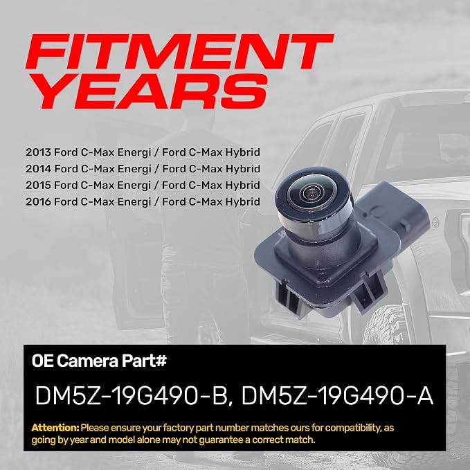 Master Tailgaters Replacement for Ford C-Max Energi (2013-2016), C-Max Hybrid (2013-2016) Backup Camera OE Part # DM5Z-19G490-B, DM5Z-19G490-A