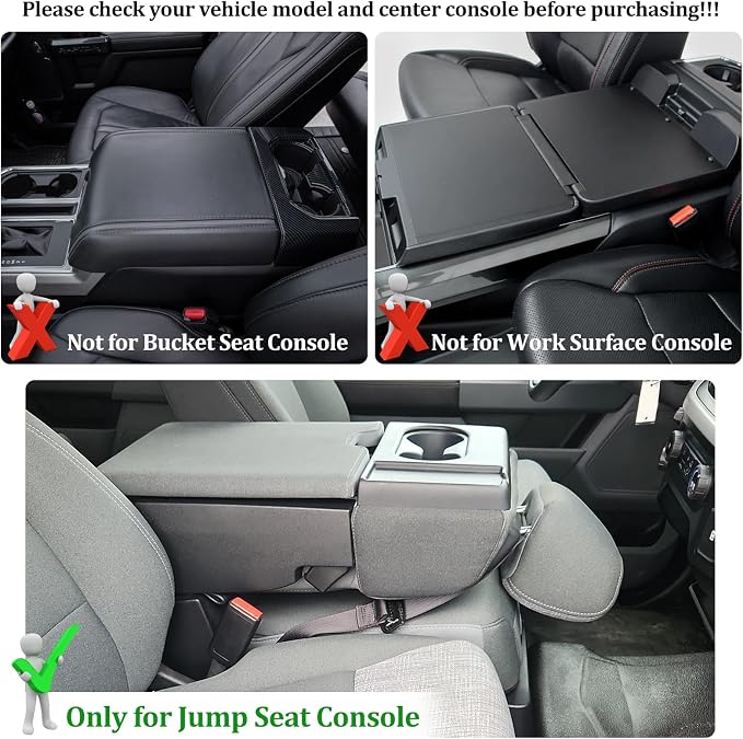 JDMCAR Front Center Seat Headrest Organizer and Underseat Storage Organizer Compatible with 2015-2026 Ford F150 F250 F350 F450 F550 F650 Accessories