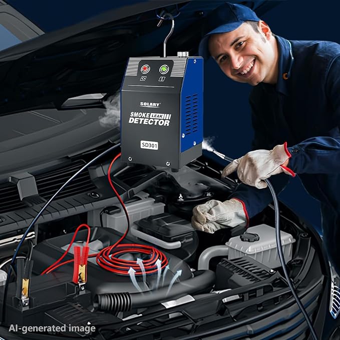 Evap Smoke Machine Leak Tester - 12V DC Vacuum Diagnostic Tester with Built-in Air Pump for Pipe System