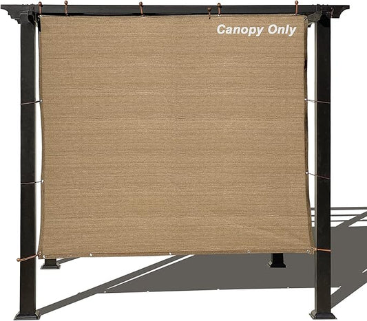 Sun Shade Privacy Panel with Grommets on 4 Sides for Patio, Awning, Window Cover, Pergola or Gazebo (Walnut, 8' x 5')