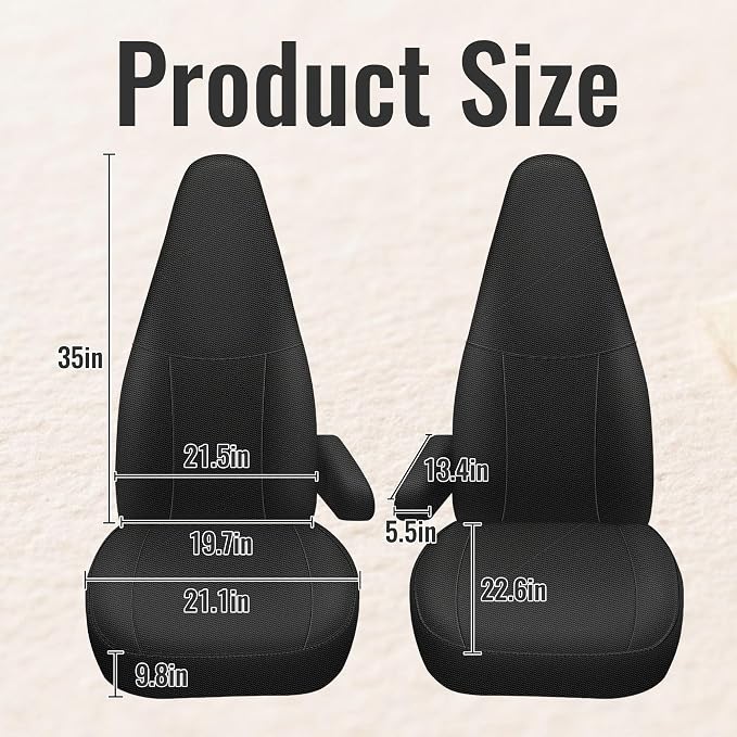600D Heavy Duty Seat Covers for Chevy Express 1996-2025，Front Bucket Seats with Grab Handle Opening, Durable Oxford Fabric Protective Covers, Not for RV Seat -Black