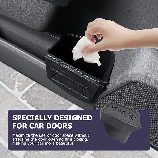 LUWU Car Trash Can for 2026 Toyota RAV 4 Waterproof Silicone Material Auto Garbage Bin, Portable Door Mount Trash Bin with Lid, Interior Accessories for RAV 4 2026 2-Pack