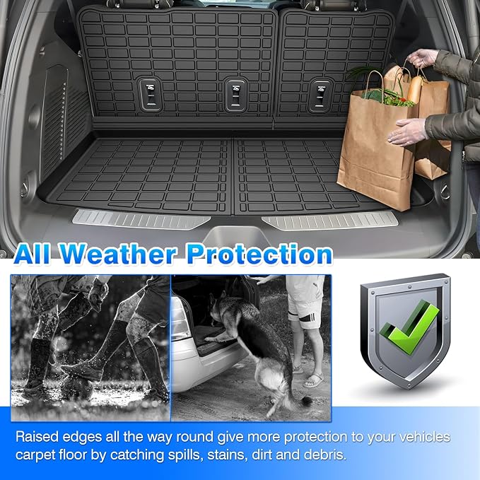 Tahoe Cargo Liner - Trunk Mat for Chevy Tahoe/GMC Yukon (Not Fit XL) 2021-2026, All Weather Cargo Mat for Tahoe Accessories, Heavy Duty Car Mats, Car Accessories