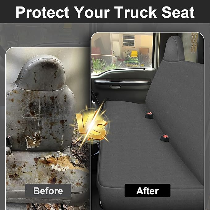 SAPUBK Front Bench Seat Cover Replace for 1999-2007 Ford F250 F350 F450 F550, Premium Neoprene Composite Soft Foam Lining Airmesh Breathable Seat Cover Cushion
