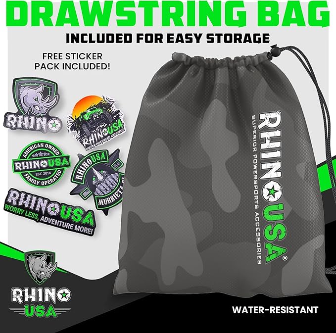 Rhino USA Ratchet Straps Heavy Duty Kit (2-Pack) - 1.6 Inch x 8 Feet Min Break Strength (5,000) - Ultimate Tie Down Straps with Safety S Hooks for Trucks, ATV, UTV, Motorcycle, Cargo & More - Green