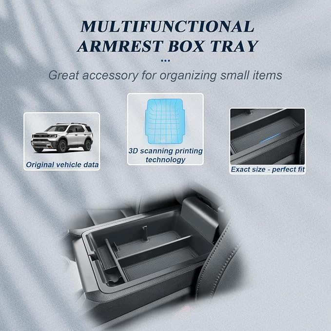 BIBIBO 3Pack for 2026 Honda Passport Center Console Organizer 2026 Honda Passport Console Armrest Tray+Cup Holder +Wireless Charging Mat 2026 Passport Insert Organizer 2026 Honda Passport Accessories