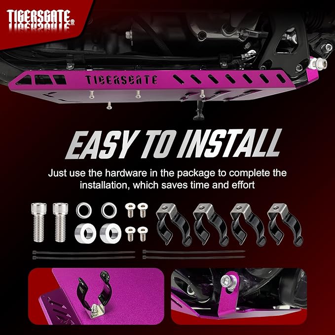 2018-2024 Softail 6061 Aluminum Engine Skid Plate for Breakout, Deluxe, Fat Bob, Fat Boy, Street Bob, Sport Glide, Heritage Classic, Low Rider, Slim Models, Purple