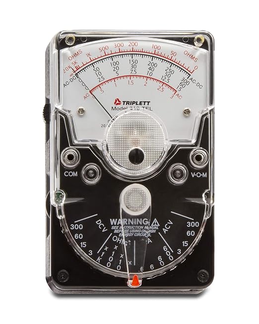 Triplett 3067 Model 310-TEL Hand-Sized Analog Multimeter for Telco with Certificate of Calibration to NIST - AC/DC Voltage, DC Current, Resistance