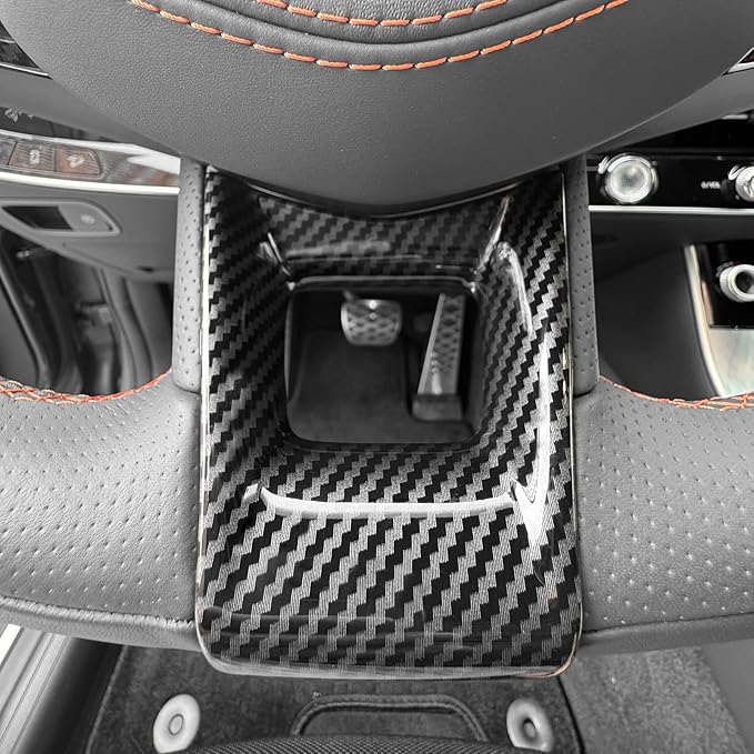 ABS Car Steering Wheel Frame Cover Steering Wheel Button Panel Protection Frame Molding Trim Compatible with GV70 Sport 2025 [PE] GV80 Sport 2025 [PE] Accessories (Carbon Fiber Style)