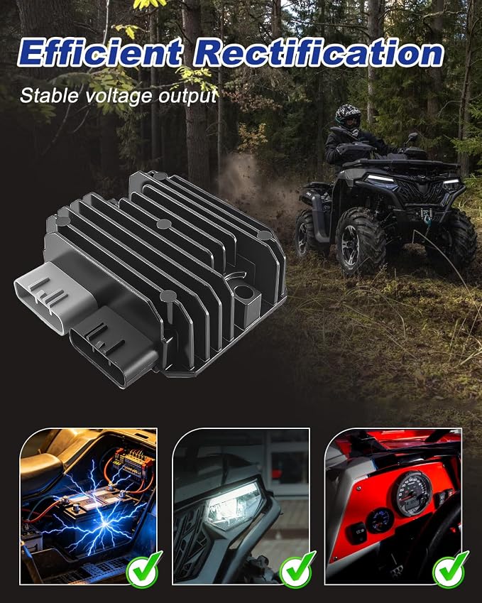 9DSV-151000-4000 5-Pin 12V Voltage Regulator Rectifier Fit for CFMoto CFORCE 600 CF600AZ-3SA UFORCE 1000 CF1000UZ ZFORCE 950 HO EX CF1000SZ-D 2023 Replace 0800-177000-30000