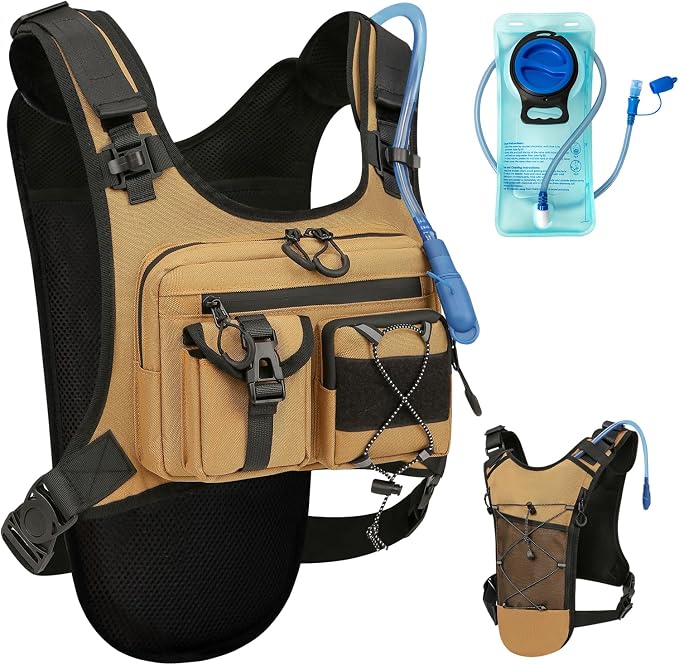 Criuage USA Patent Running Hydration Vest Backpack, Lightweight Chest Pack with 2.0L Water Bladder Bag Daypack for Hiking Running Cycling Race Marathon for Women Men