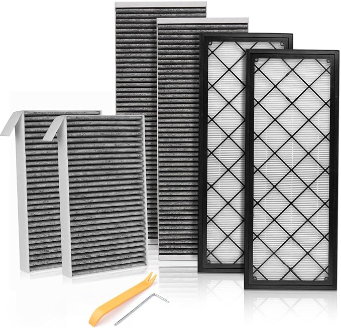 6-Pack Cabin Air Filter Fits for 2020 2026 Tesla Model Y, 2025-2026 Model Y Refresh Juniper Launch Activated Carbon Cabin Intake Filter Replacement 165837500A 165837600A