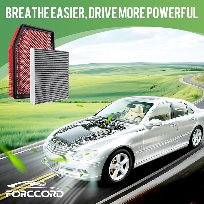 Engine & Cabin Air Filter Fit for 2019-2026 Silverado 1500; 2020-2026 Sierra 1500; 2021-2026 Suburban; 2021-2026 Tahoe Activated Carbon Cabin Filter Replace#CF11966 84121217 Car Accessories
