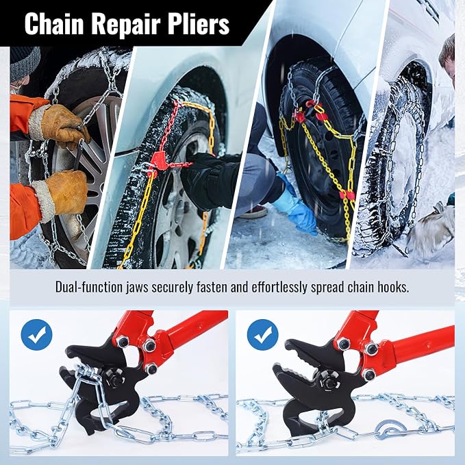 YHK 30" Chain Repair Pliers, Snow Tire Chain Repair Pliers, Quick Open and Close Chain