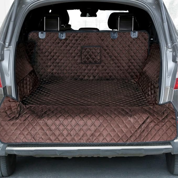 PETICON Dog Car Seat Cover and Cargo Liner, Nonslip Durable Pet Back Seat Bench Cover and Waterproof Pet Cargo Cover for Cars, Trucks, SUVs, Jeep, Bundle
