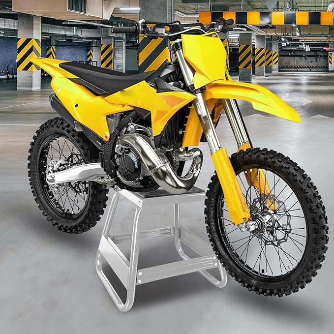 Motorcycle Stand Lift Dirt Bike Stand, Universal Panel Dirtbike Stand Jack Fit for Yamaha, for Honda and Suitable for Kawasaki, 1000LBS Capacity Removable Maintenance Motocross Stand Silver